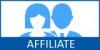 Blue silhouettes of a professional man and woman - with the word 'Affiliate' stamped on the image