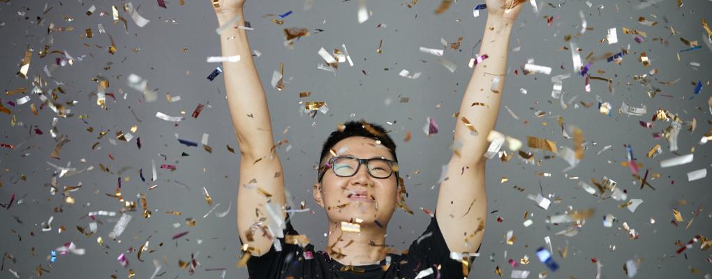 Image of a man with confetti